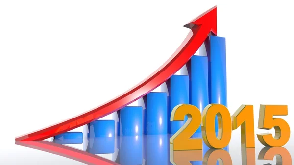 Рост бизнеса в 2015 году, положительный график — стоковое фото