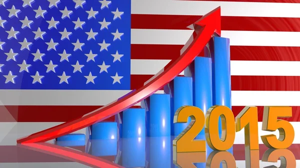 Růst podnikání v roce 2015 v Usa, pozitivní plán. — Stock fotografie