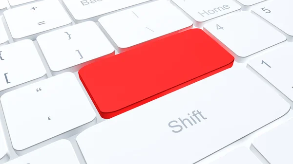 Button red color on white keyboard — Stock Photo, Image