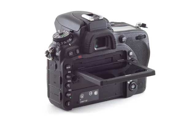 OSINNIKI, RUSSIA - DECEMBER 07, 2014: Nikon D750 camera body, the first digital SLR camera FX in Nikon's history  with swivel screen and WI-FI — Stock Photo, Image