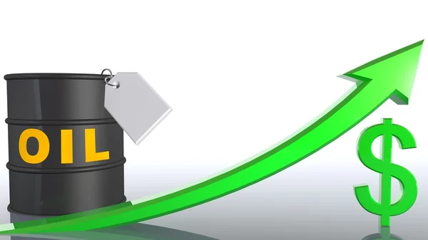 Barril de petróleo y gráfico de negocios — Foto de Stock