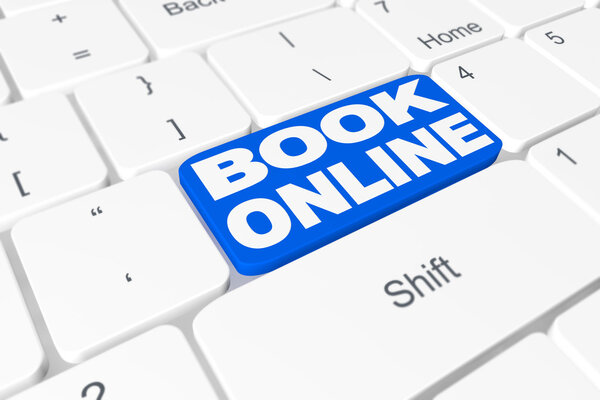 Button "BOOK ONLINE" on keyboard