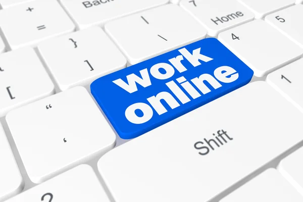 Schaltfläche "Online arbeiten" auf der Tastatur — Stockfoto