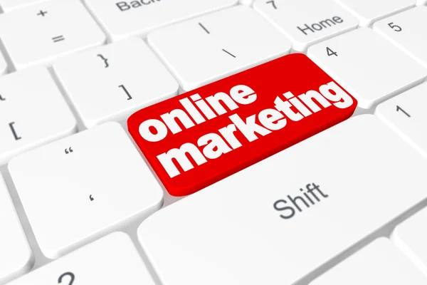 Knappen "Online marketing" på tangentbordet — Stockfoto