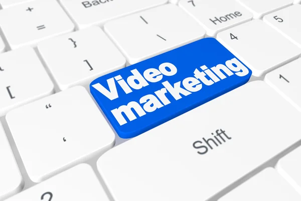 Botón "Video marketing" en el teclado — Foto de Stock