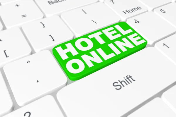 Botão "Hotel online" no teclado — Fotografia de Stock