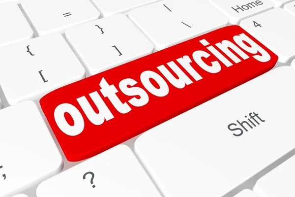 "Outsourcing"-knappen på tangentbordet — Stockfoto