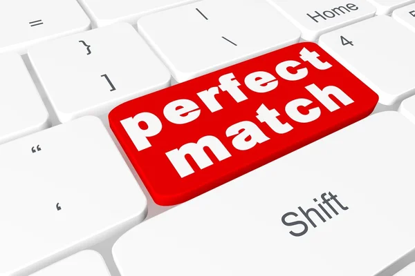 Tlačítko "perfect match" na klávesnici — Stock fotografie