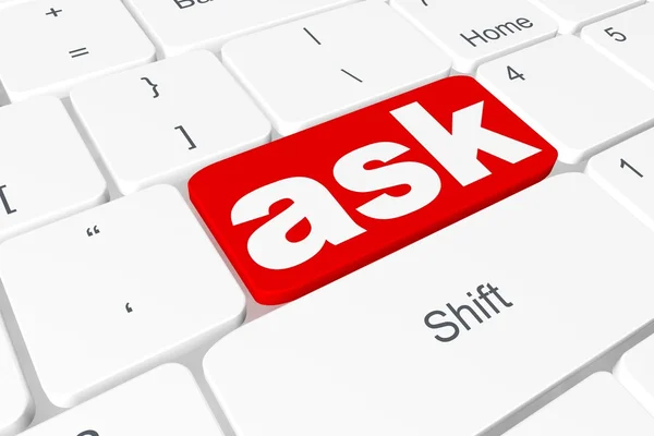 Button "ask" on keyboard — Stock Photo, Image