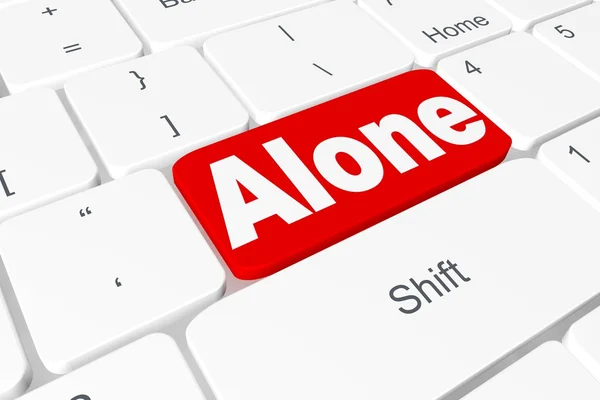 Button "Alone" on keyboard — Stock Photo, Image