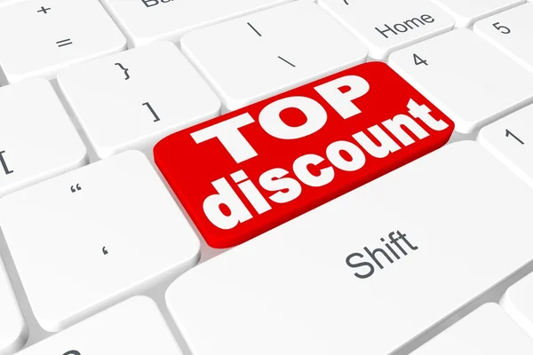 Button "top discount" on keyboard — Stock Photo, Image