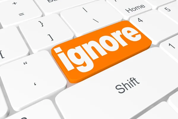 Knappen "ignorera" på tangentbordet — Stockfoto