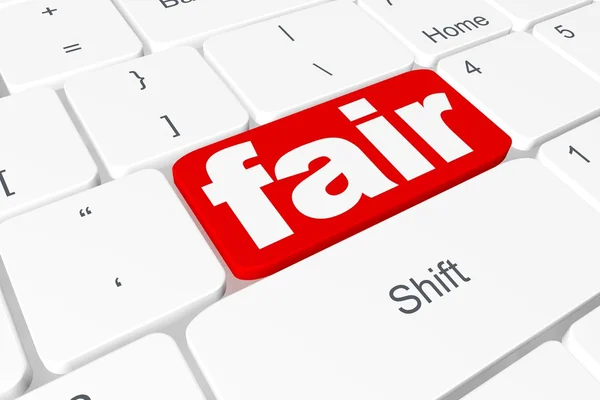 Button "fair" on keyboard — Stock Photo, Image