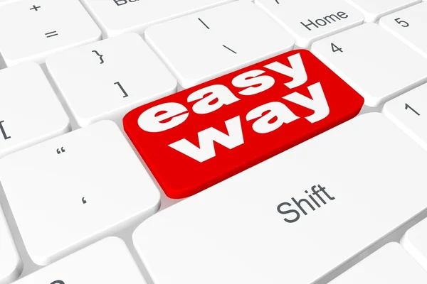 Button "easy way" on keyboard — Stock Photo, Image