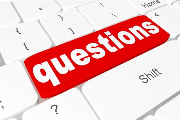 Knappen "frågor" på tangentbordet — Stockfoto