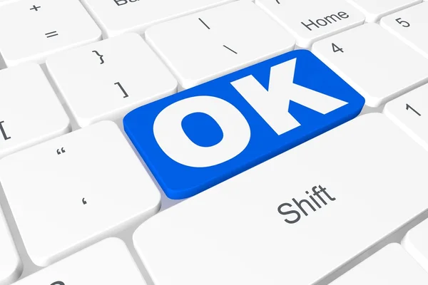 Button "ok" on keyboard — Stock Photo, Image