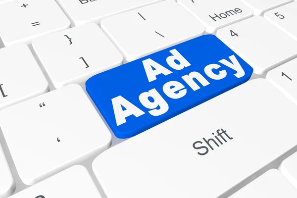 Botón "Agencia de anuncios" en el teclado — Foto de Stock