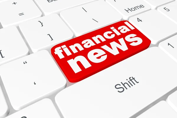 Button "Financial News" on keyboard — Stock Photo, Image