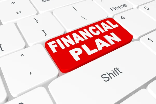キーボードの「財政計画」のボタン — ストック写真
