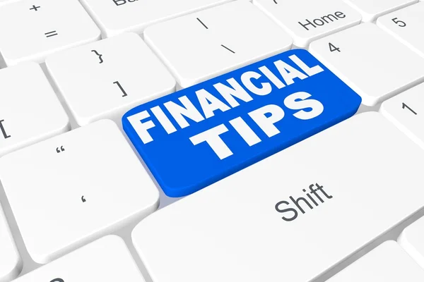 Knappen "finansiella tips" på tangentbordet — Stockfoto