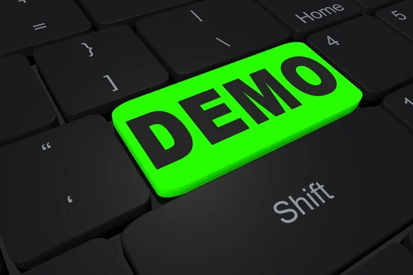 Knop "demo" op toetsenbord — Stockfoto