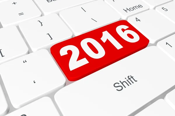 Botão "2016" no teclado — Fotografia de Stock