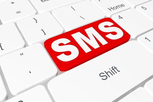 Button "SMS" on keyboard — Stock Photo, Image