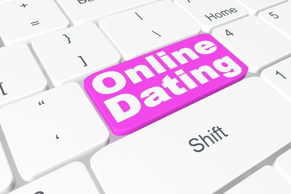 Schaltfläche "Online-Dating" auf der Tastatur — Stockfoto