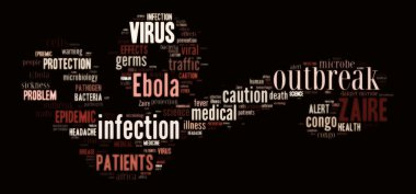 Ebola virüsü sembol siyah arka plan üzerine