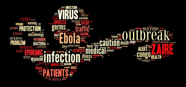 Pictograma del virus del Ébola sobre fondo oscuro —  Fotos de Stock