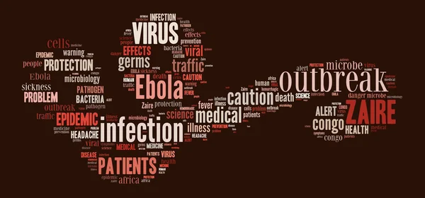 Pictograma do vírus ebola no fundo vermelho — Fotografia de Stock