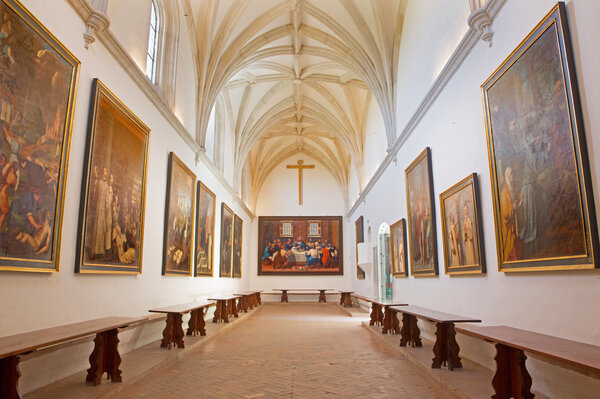 GRANADA, SPAIN - MAY 31, 2015: The refectory in Monasterio de la Cartuja.