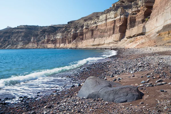 Santorini - La playa negra desde el sur de la isla. — Foto de Stock