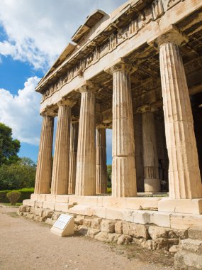 Athens - The detail of Temple of Hephaestus.