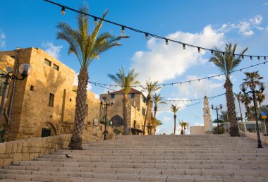 TEL AVIV, ISRAEL - MARCH 2, 2015: The st. Peters church in old Jaffa on Kedumim Square.