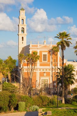 Tel Aviv, İsrail - 2 Mart 2015: St. Peters kilisede eski Jaffa, Tel Aviv