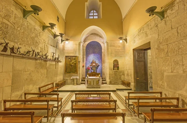 Jerusalem, israel - 4. März 2015: die katholische Erscheinungskapelle in der Kirche des Heiligen Grabes. — Stockfoto