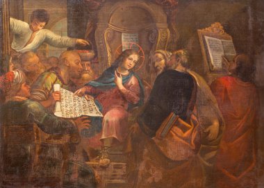 Roma, İtalya - 27 Mart 2015: Montorio Antoniazzo Romano kilisesi San Pietro Tapınağı'nda on iki eski İsa resmi (1430 - c. 1510).