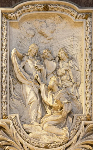 Rome Italy March 2016 Relief Incredulity Thomas Carlo Monaldi Church — Stock Photo, Image