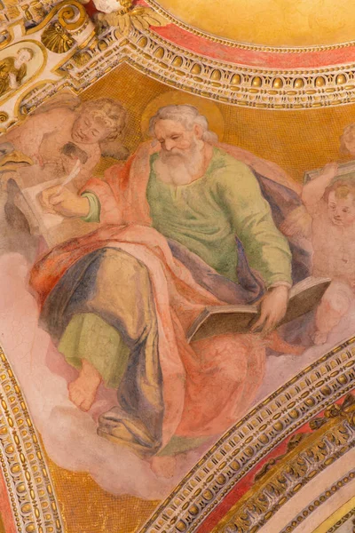 Rome Italie Mars 2016 Fresque Saint Matthieu Evangéliste Plafond Chapelle — Photo