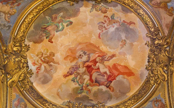 Rome Italie Mars 2016 Fresque Gloire Des Anges Dans Église — Photo