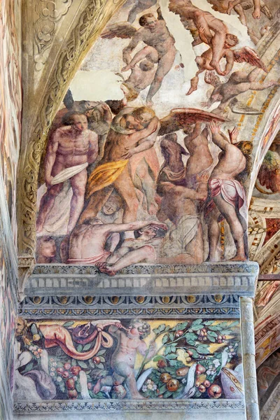 Brescia Italy May 2016 Detail Fresco Last Judgment Ceiling Church — Stock Photo, Image