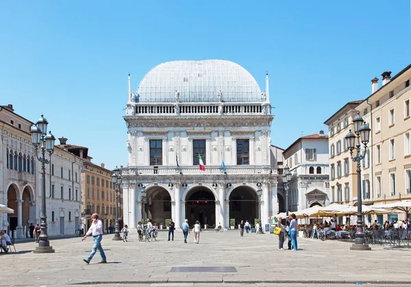 Brescia Italië Mei 2016 Het Panorama Van Piazza Della Loggia — Stockfoto