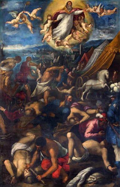 意大利 2016年5月23日 圣阿夫拉教堂未知艺术家的战斗绘画 — 图库照片