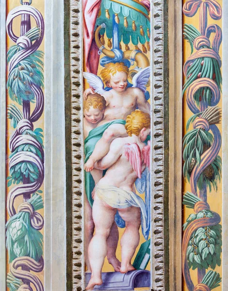 Cremona Italia Mayo 2016 Fresco Simbólico Los Ángeles Chiesa San — Foto de Stock