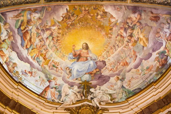 Rome Italy March 2016 Fresco Christ Redeemer Glory Heavenly Host — Stock Photo, Image