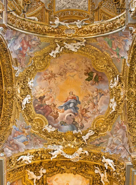 Roma Italia Marzo 2016 Fresco Inmaculada Concepción Cúpula Principal Chiesa — Foto de Stock