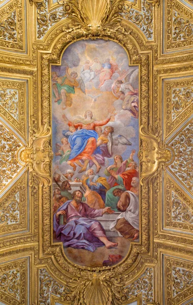 Rome Italy March 2016 Assumption Virgin Mary Fresco Vault Chiesa — 스톡 사진