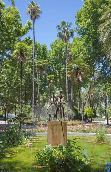 Cordoba Spain May 2015 Monern Fountain Agricultor Agricultura Progreso Jose — Stock Photo, Image