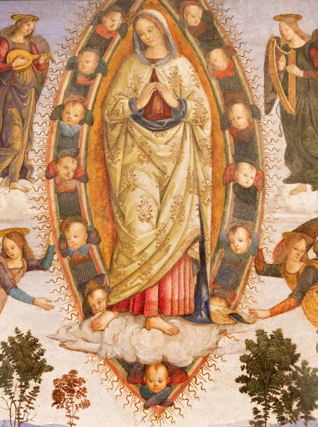 Rome Italy March 2016 Fresco Assumption Virgin Mary Details Helper — 스톡 사진